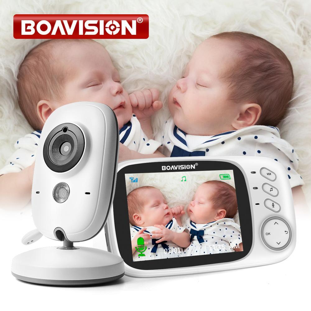 Video Baby Monitor 2.4G Wireless With 3.2Inches LCD 2Way Audio Talk Night Vision-image