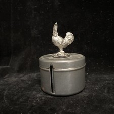 Metzke Pewter Rooster Chicken Postage Stamp Roll Holder Vintage Collectible C6