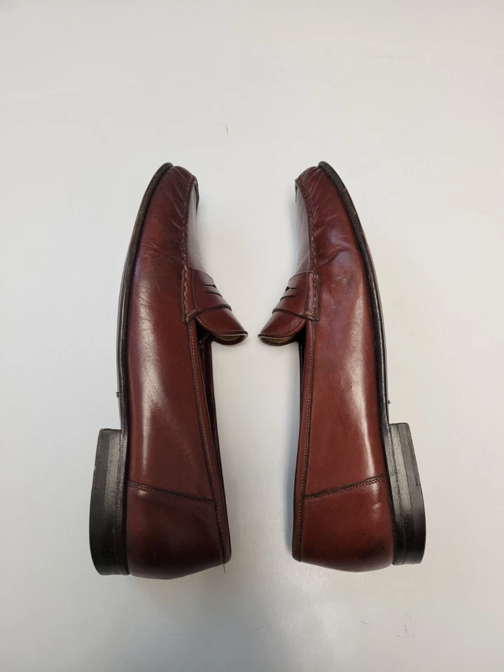 Zapatos sin cordones informales de cuero SANTONI para hombre EE. UU. 11,5 M marrón oscuro HECHOS EN ITALIA Foto 3 de 4