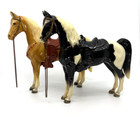 Breyer Horse - #55 Black Pinto and #57 Palomino- Western - With Saddles