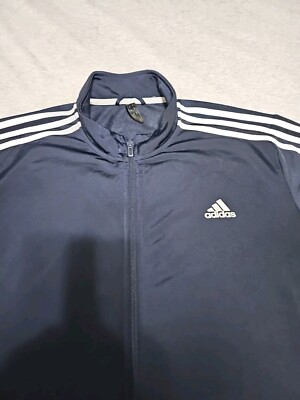 Adidas Track Jacket Men's Tricot Full Zip/ NAVY w/ ICONIC