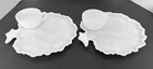 Milk Glass Tree of Life Snack Patio Plates with Cups Lot of Two Hazel Atlas