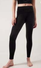 Athleta Elation Velvet Tight Size Large Black S/#467925 Athleisure Soft Holiday