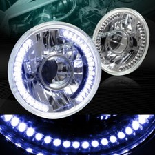 7 Round H6024 H6014 H6017 Crystal Chrome Blue Led Ring Projector Headlights 7 Round H6024 H6014 H6017 Crystal Chrome Blue Led Ring Projector Headlights