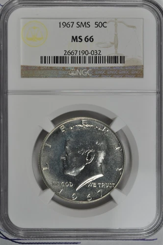 1967 SMS 40% Silver Kennedy Half Dollar NGC MS 66 SMS 40% Silver