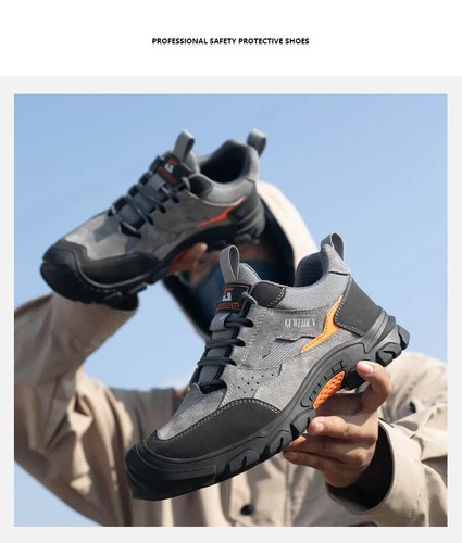 Cowhide Safety Protective Shoes Breathable Steel Toe Anti Smash Safety Boots - Picture 23 of 24