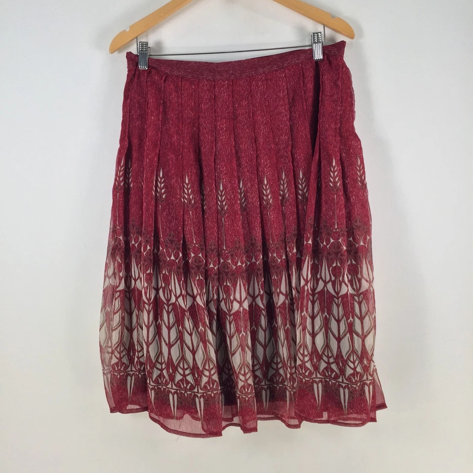 Colorado Mujer Falda Talla 12 Acampanada Midi Rojo Geométrico Cremallera 101800 Foto 4 de 4