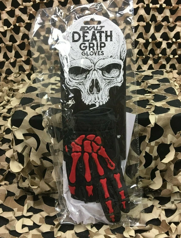 NEW MEDIUM Exalt Death Grip Paintball Gloves - Red Foto 3 de 4