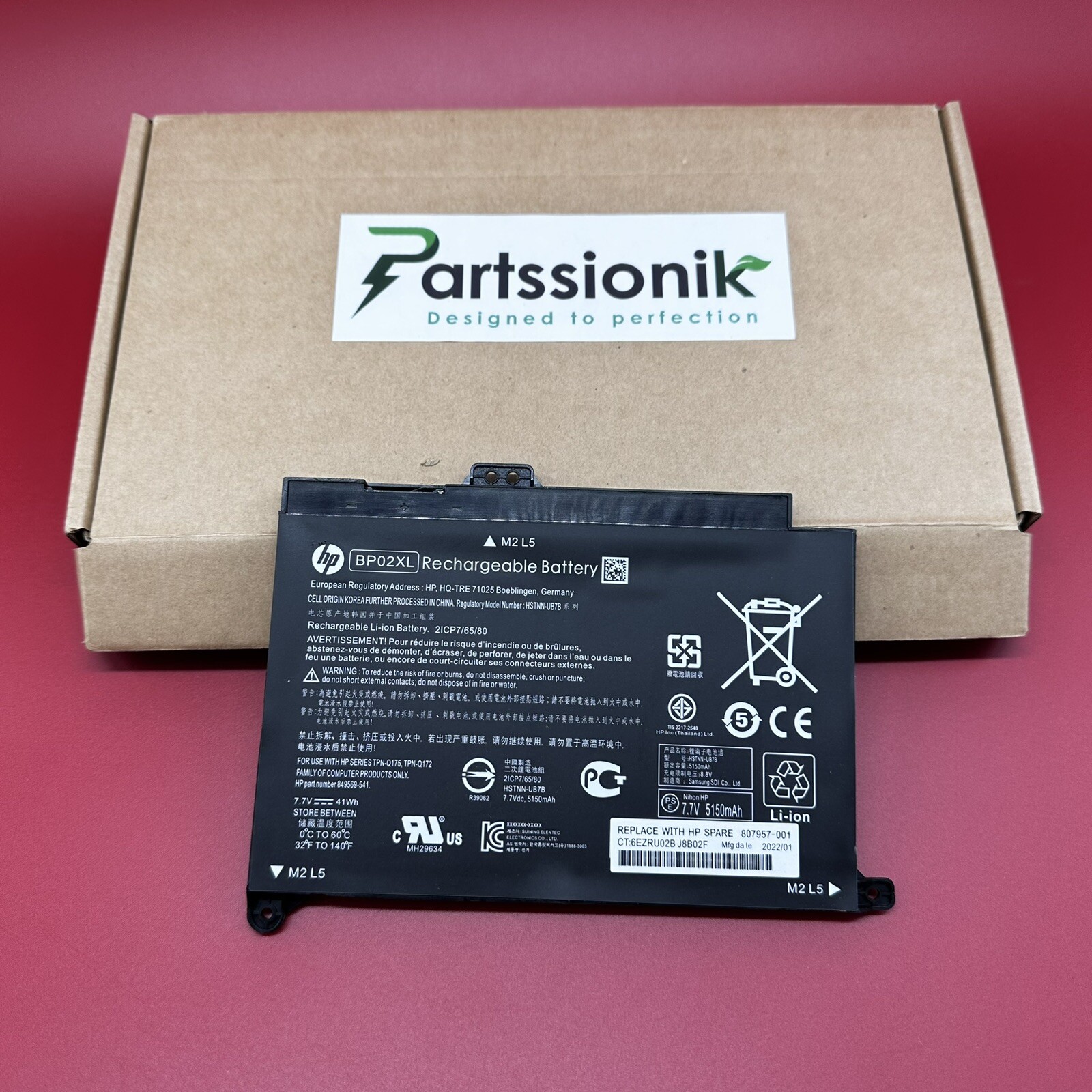 new net - Battery BP02XL Compatible with HP Pavilion 15-au104nl, 15