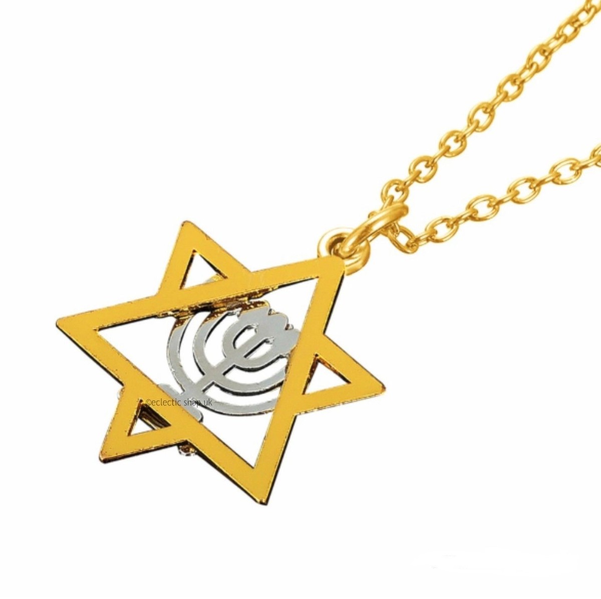Collier lampe orange juive MENORAH Hanoukka Israël Kabbale Judaica temple cadeau