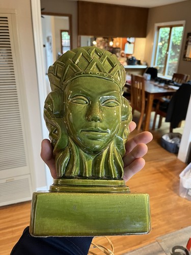 Vintage 1950’s Rare MCM Art Deco Nouveau Mask Underwriters Laboratories  TV Lamp - Picture 9 of 16