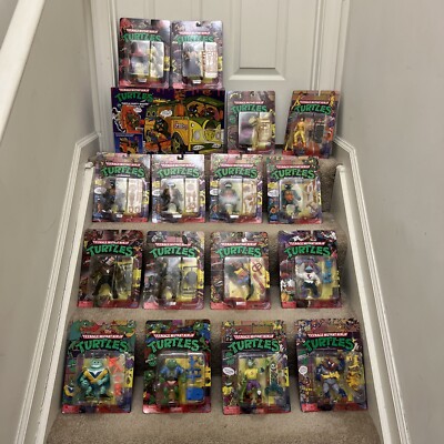 TMNT Reissue Playmates Ninja Turtle Retro Classic LOT 16 Figures, Turtle Wagon