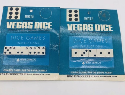Vintage Hoyle Professional Vegas Dice Set Lot of 2 With Instruction Book NOS