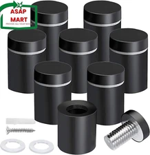 8 Pack Standoff Screws 3/4 X 1 Inch Black Sign Standoffs Stainless Steel Stand o