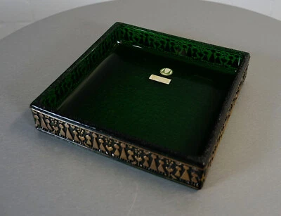 noble plato de servir de vidrio Walther utensilio cristalino taller verde fri... - Imagen 1 de 4