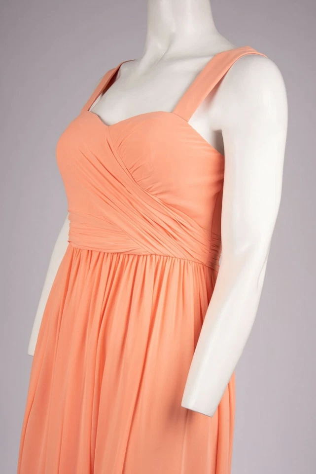 Vestido de Noche Formal Donna Morgan de Gasa Talla 12 14 Melocotón Pelusa Naranja Nuevo con Etiquetas $240 Foto 3 de 4