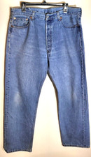 Vintage 90s 501 Levis Button Fly Light Stone Wash Denim Jeans 38x32 38x31.5