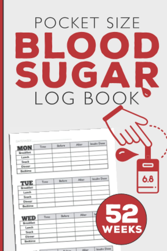 Diabetes Log Book Pocket Size For Recording Blood Sugar Levels: Mini Log Book 4 - Picture 9 of 12