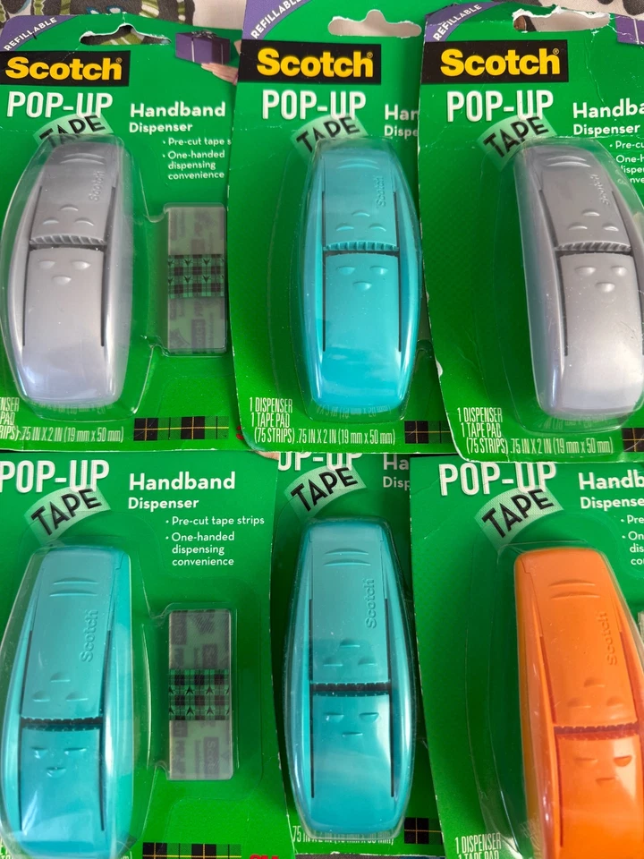 3M SCOTCH Scotch Pop-Up Handband One Hand Dispenser Refill Pre Cut 75 Tape Strips