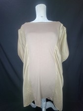 Season JS Sleeveless Mini Tank Dress Dropped Armhole Sleek Taupe Size Large NEW