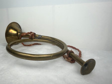 Vintage Brass French Horn Christmas Ornament Large 6.75"