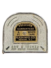 VINTAGE  Precision Guaranteed FLASH MFG CO. NEWARK NJ 6' Pocket Tape Measurer