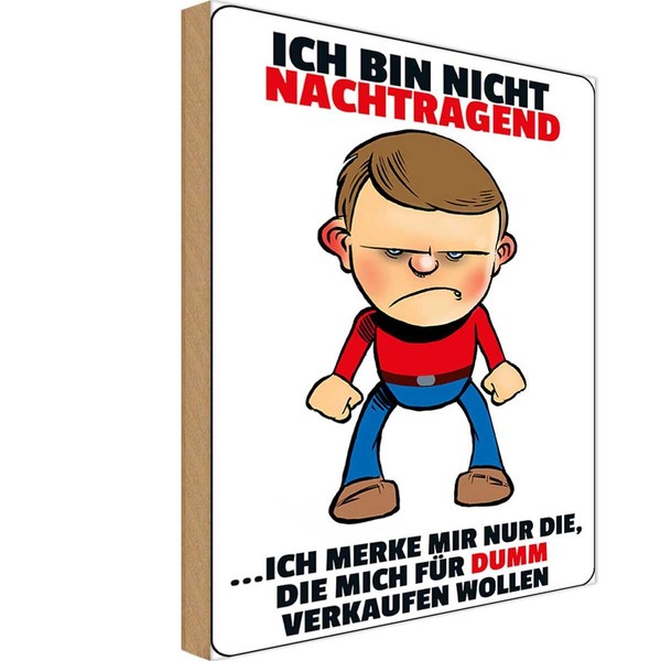 Holzschild 18X12 Cm Bin Nicht Nachtragend Merke Mir Deko Geschenk Holz Schild-image