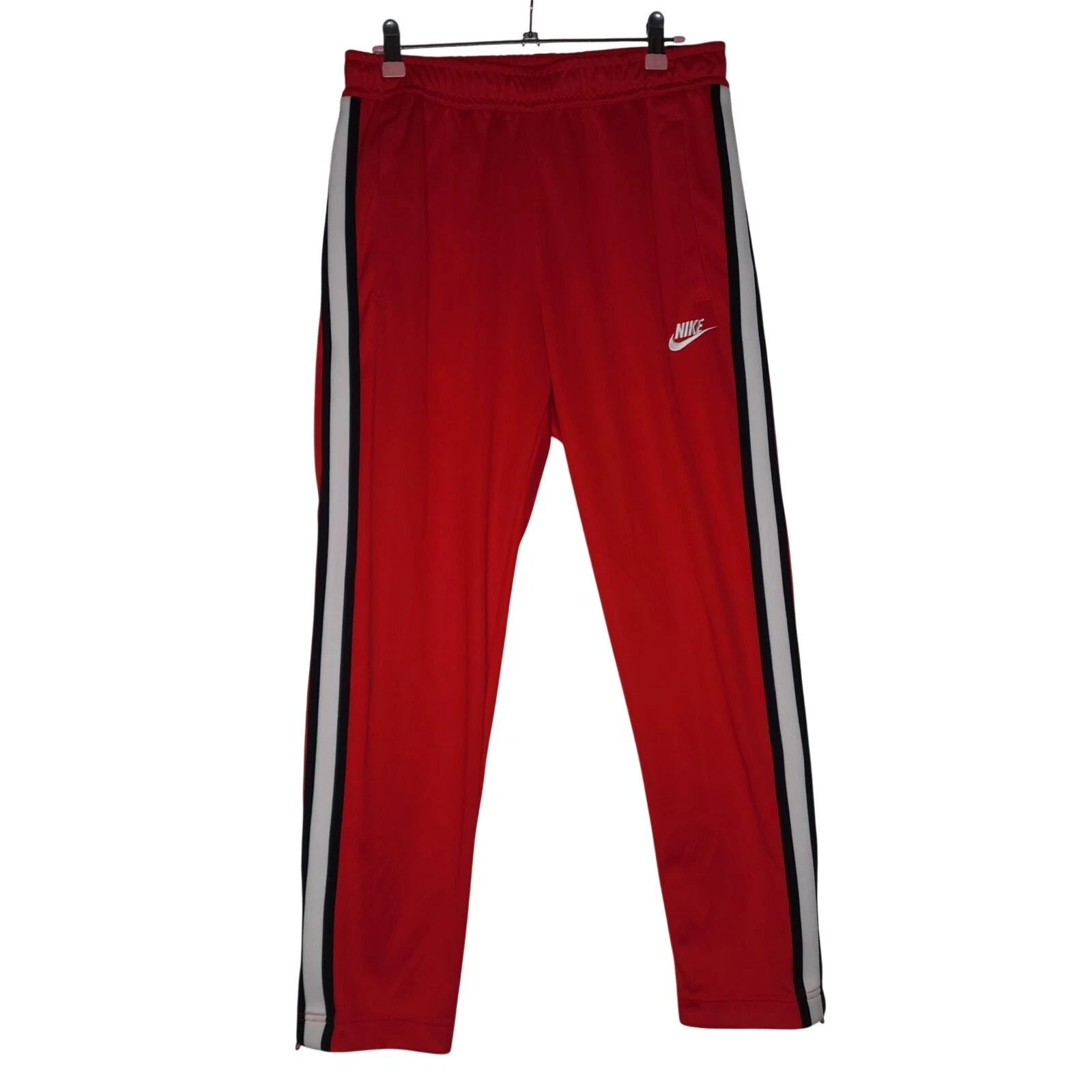 Nike mens red track pants loose fit / taper leg / regular length sz S NWT