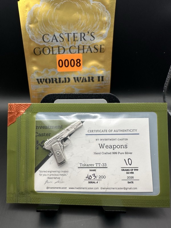 Investment Caster Tokarev TT-33 10g .999 Silver Bar 2026 🔥
