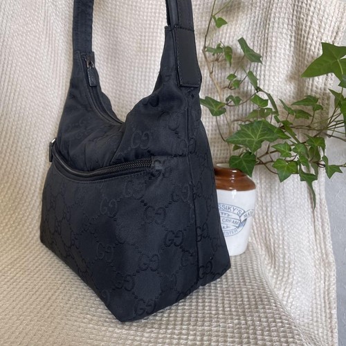 Gucci Shoulder Bag Gg Nylon Leather Black - Picture 9 of 20