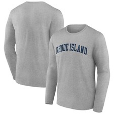 Men's Gray Rhode Island Rams Basic Arch Long Sleeve T-Shirt