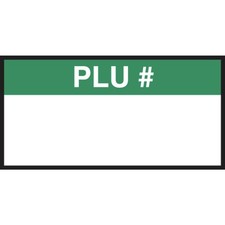 Monarch White Labels with Reversed Green Print "PLU " for 1110 1-Line Pricing