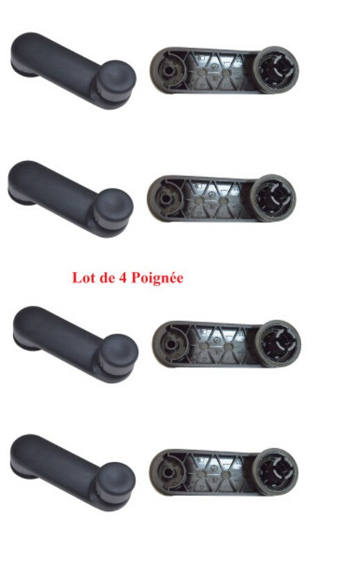 Manivelle de lève-vitre manuel noire pour Renault Clio 2 et Megane 1