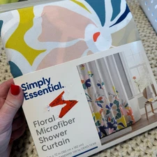 simply essential floral microfiber shower curtain 72x72