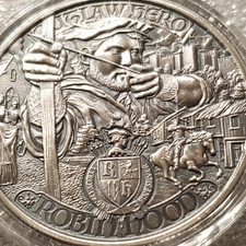 1 oz .999 Silver ROBIN HOOD Antiqued Coin Medieval Legend $2 Niue Outlaw Hero