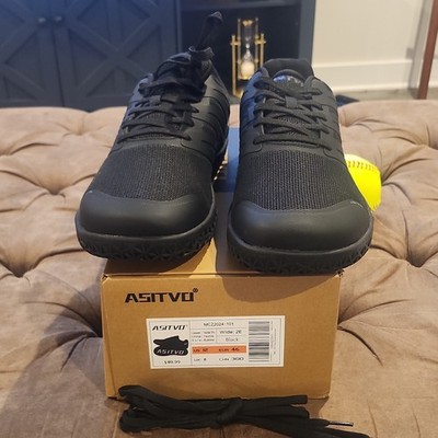 ASITVO Men's Low Top Lace-Up Athletic Sneaker Black Arch Support MCZ2024-101