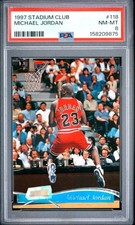 1997 TOPPS STADIUM CLUB #118 MICHAEL JORDAN PSA 8