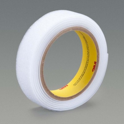 3M 7000052218 Loop Fastener SJ3527N White Rubber-Based PSA, 2'' x 50 yd