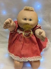 Gorgeous Vintage Cabbage Patch Girl Doll  With Pacifier Red/White Dress 1985