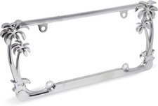 19003 Palm Tree License Plate Frame Chrome