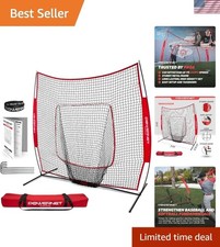 Baseball Softball Practice Net 7x7 with Baseball Accessories for Practice Pit...
