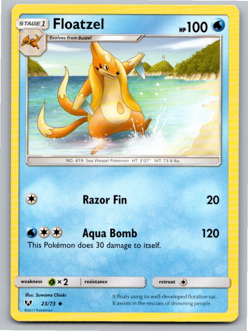 2017 POKEMON FLOATZEL SHINING LEGENDS 23/73 UC NM A67123 FREE S&H