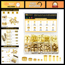 180PCS Brass Compression Sleeves  Ferrules for Air Fitting, Plumbing, HVAC
