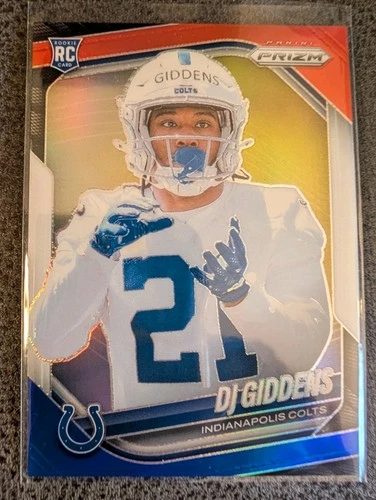 2025 Panini- Prizm Football DJ Giddens RC Red, White &amp; Blue Prizm #383