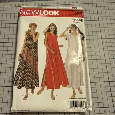New Look langes Maxikleid Schnittmuster Webstoff Größen 8 - 18 inkl. ungeschnitten