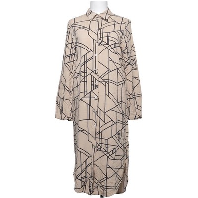 VILA, Tunika, Größe: 40, VIALU LUANI L/S MIDI SHIRT DRESS/L, Beige/Schwarz #Vlf