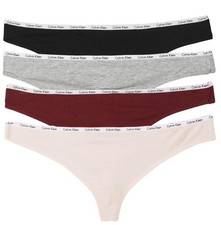 Calvin Klein Women's 4 Signature Logo Thong Underwear Size S