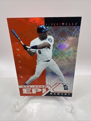 1998 PINNACLE BASEBALL ALBERT BELLE #E10 EPIX MOMENT ALL STAR WHITE SOX, ORANGE