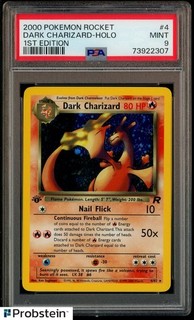 Pokemon Rocket 2000 1a edizione #4 Dark Charizard Holo PSA 9 MINT