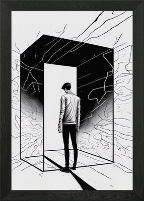 Thinking Outside the Box Framed Wall Art Poster Canvas Print Picture